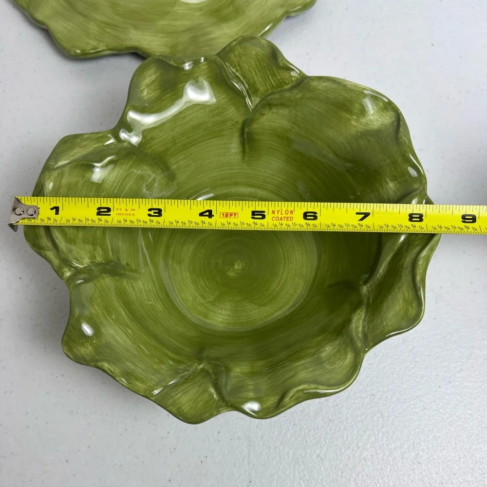 Roscher & Co Antique Leaf Collection Salad Plate Soup Cereal Bowl Green - Picture 9 of 9